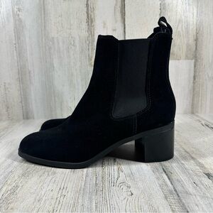 NEW Steve Madden Rhiannon Chelsea Black Suede Block Heel Ankle Boots #1220